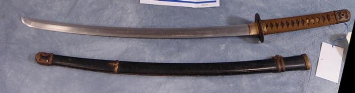 Japanese sword in black lacquer