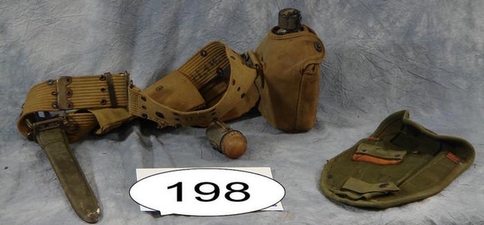 U.S. web belt with bullet pouches, canteen