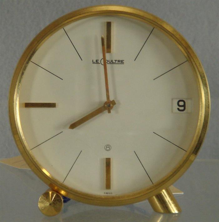 Le Coultre desk clock with calendar