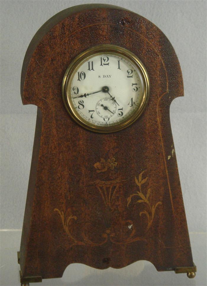 Inlaid mahogany French desk clock  3bff9