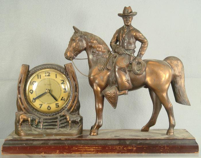 Carmody electric figural cowboy clock,