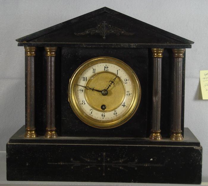 French black marble mantle clock, time