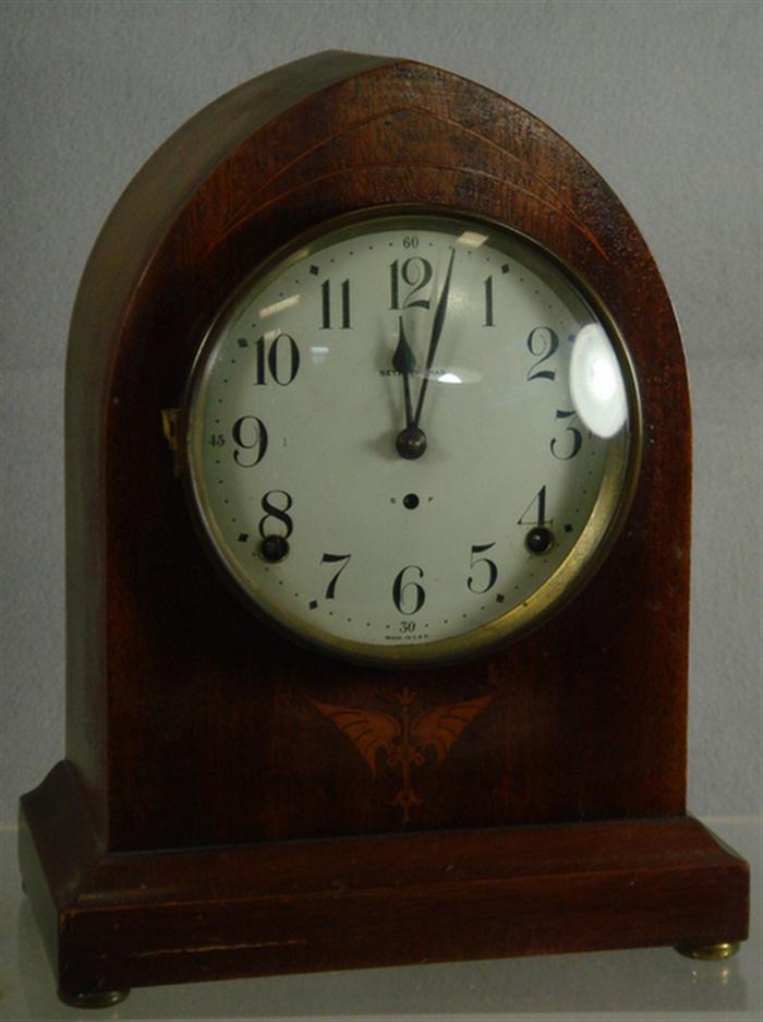 Inlaid mahogany Seth Thomas mantle clock,