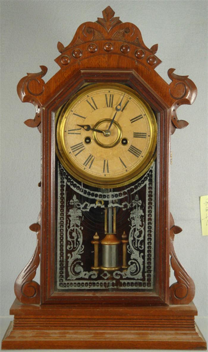 Ingraham walnut mantle clock,  running,