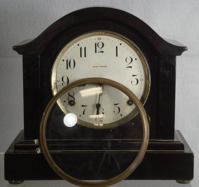 Seth Thomas black wood mantle clock  3c06d