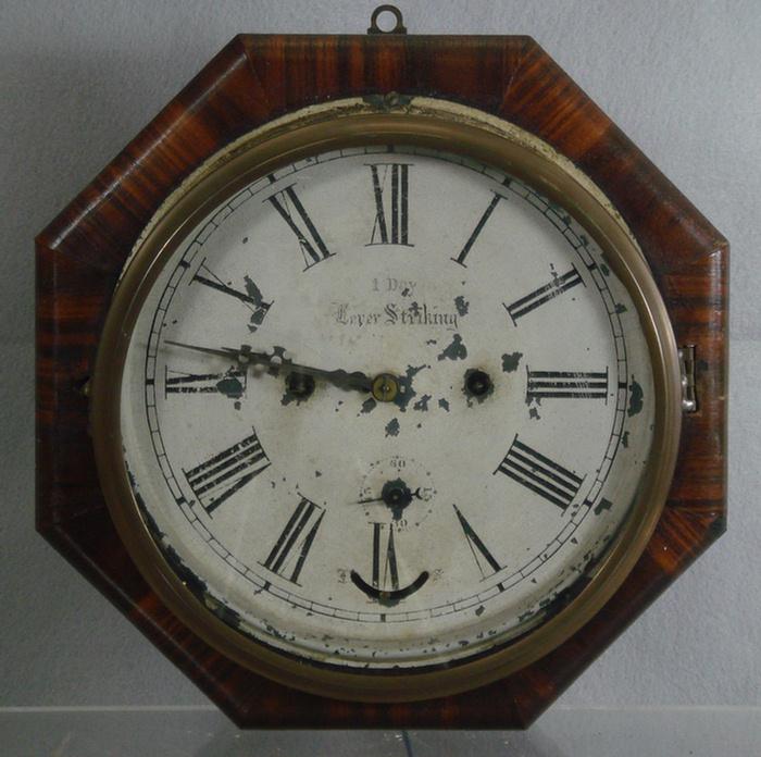 1 day lever striking mahogany wall clock,