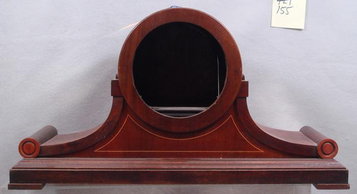 Inalid mahogany tambour clock case,