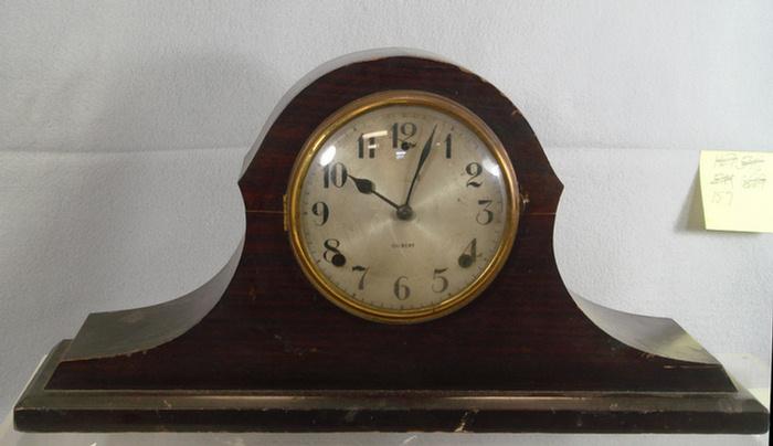 Gilbert mahogany tambour clock,