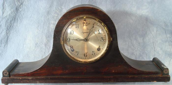 Ingraham mahogany tambour clock,dial