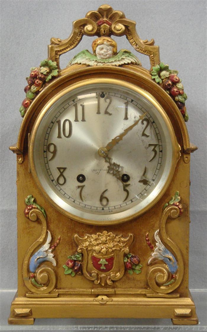 Seth Thomas mantle clock, ornate cherub