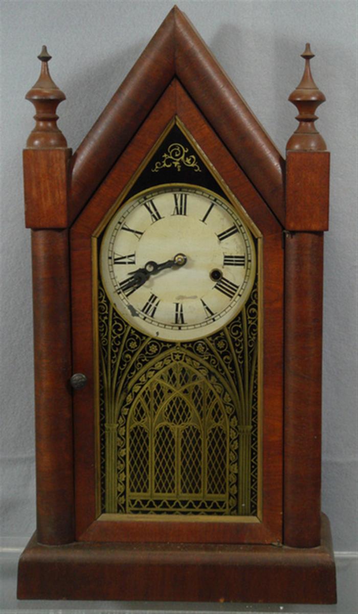 Jerome & Co mahogany steeple clock,