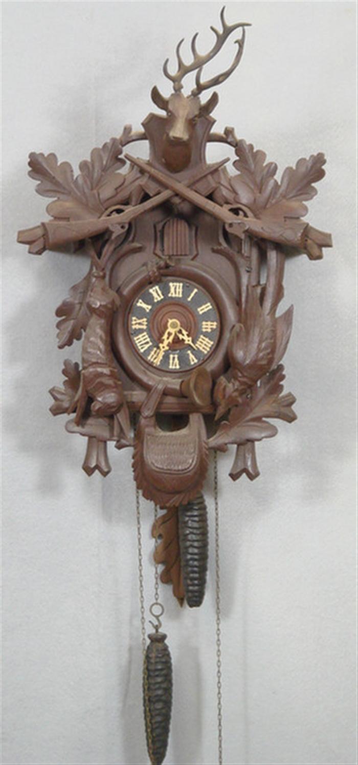 Carved Black Forest cuckoo clock  3c0c6