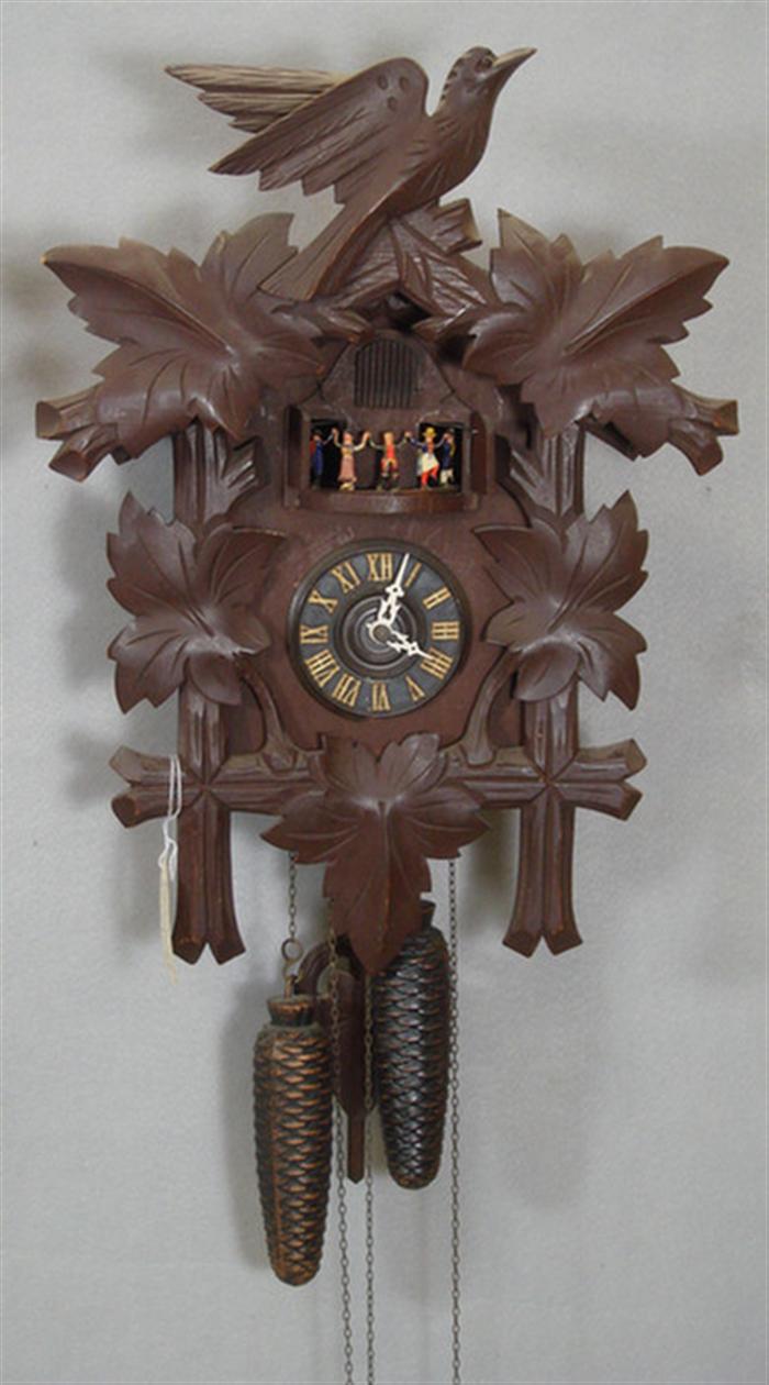 Carved Black Forest cuckoo clock, bird