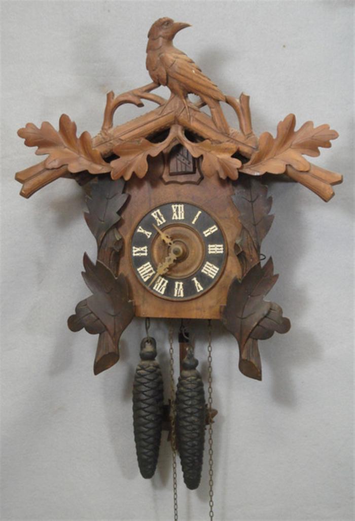 Carved Black Forest cuckoo clock,