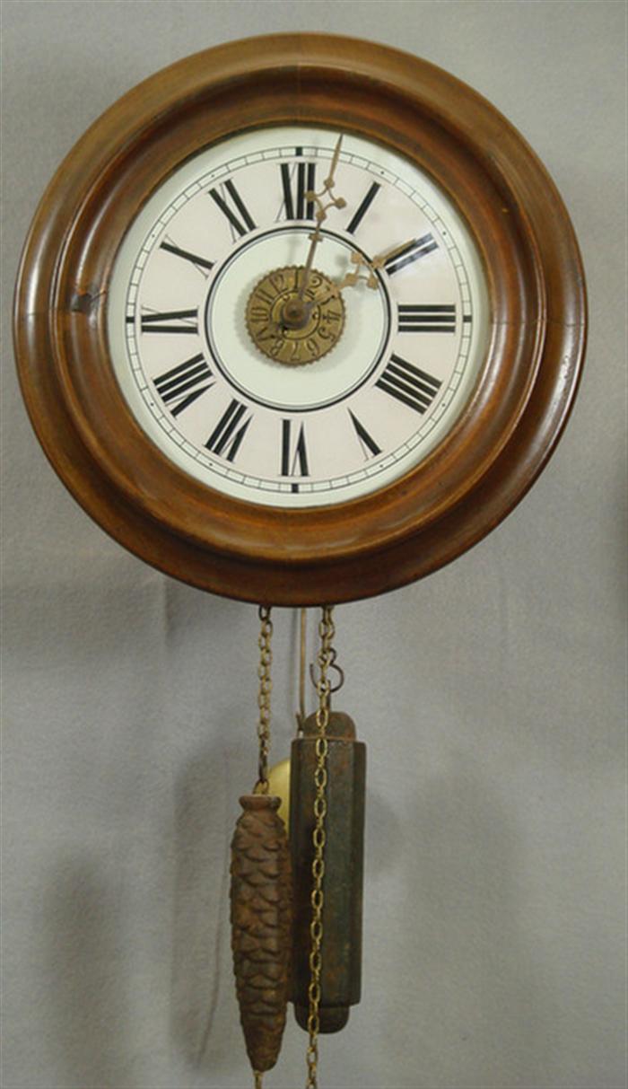 German wag on wall bar clock with alarm,