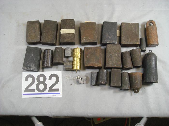 Group of various cast iron weights