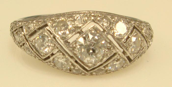 Platinum Diamond Art Deco Ring  3bd0e