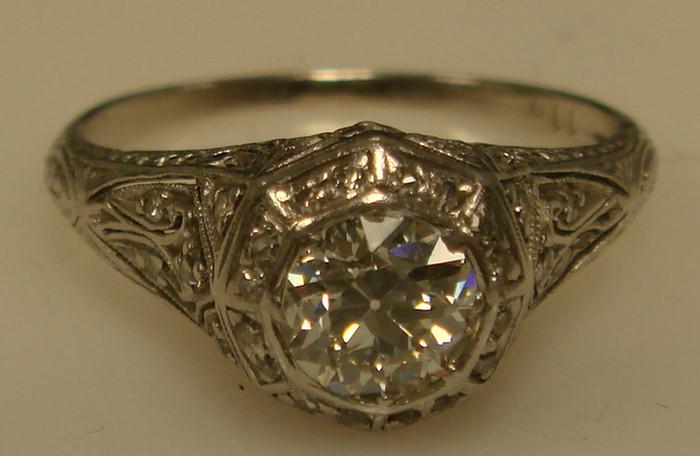 Platinum Diamond Ring Filigree 3bd13