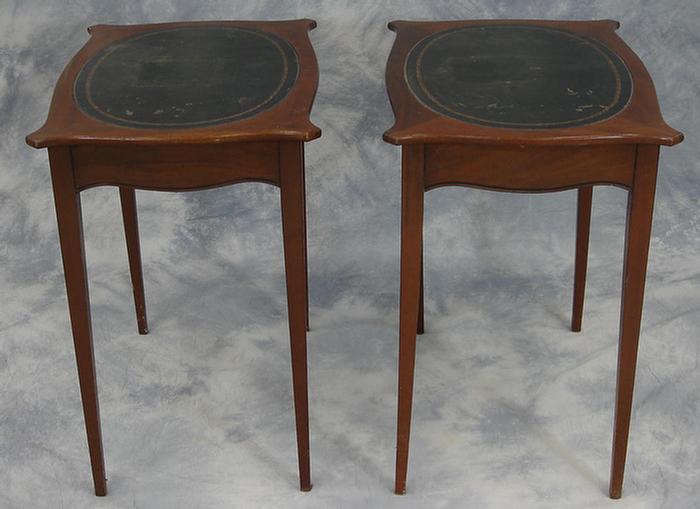 Pair  Kittinger mahogany leather