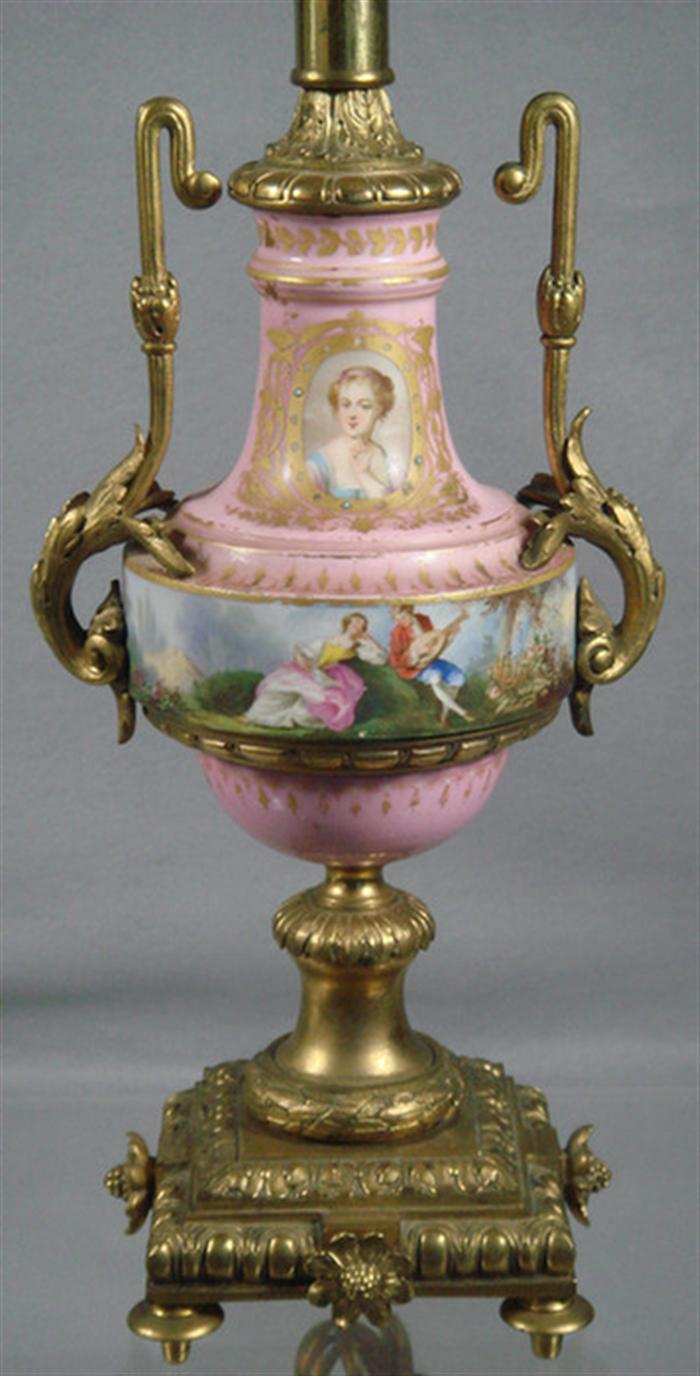 Sevres porcelain lamp pink ground 3bd6c
