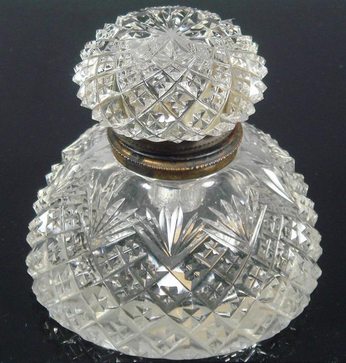 Brilliant cut glass inkwell glass 3bd72