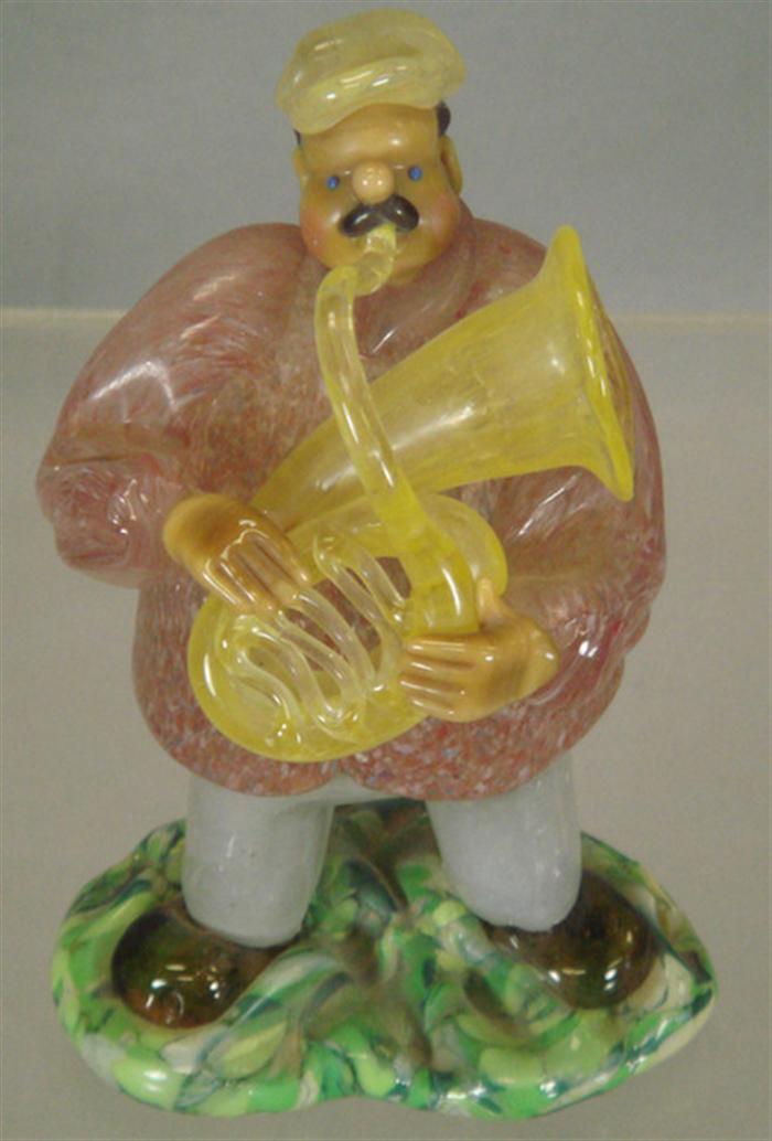 Bohemian glass french horn player 3bd77