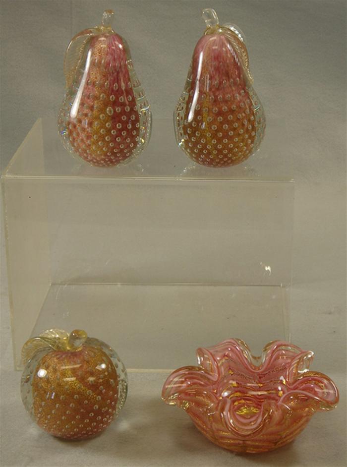 Two Venetian blown glass pears  3bd84