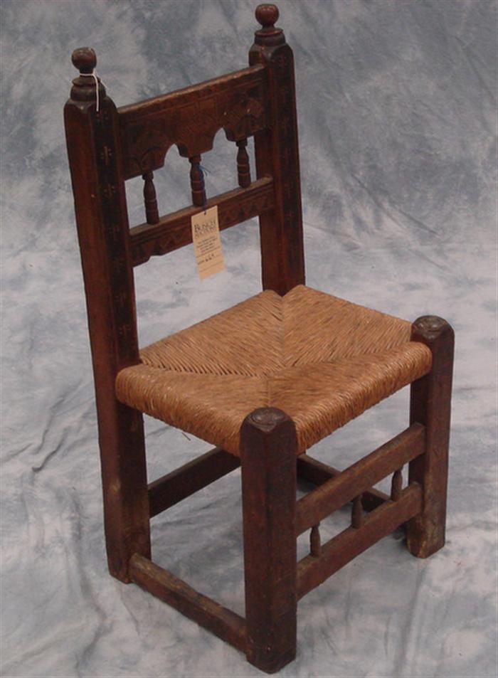 Carved pine Continental side chair 3bd89
