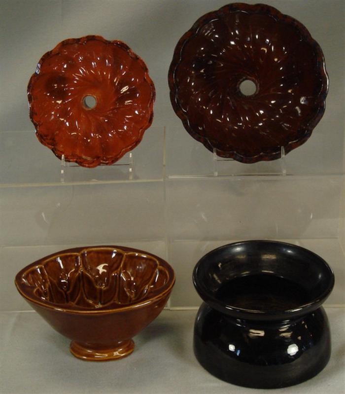 2 redware turks head molds with 3bdda