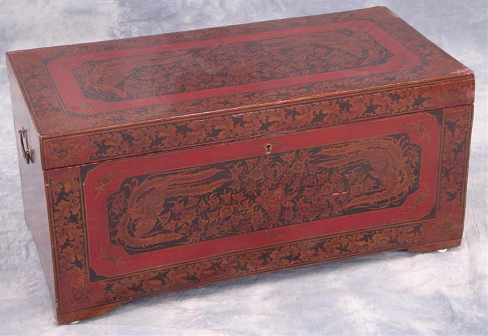 Small Chinese chest, red & black
