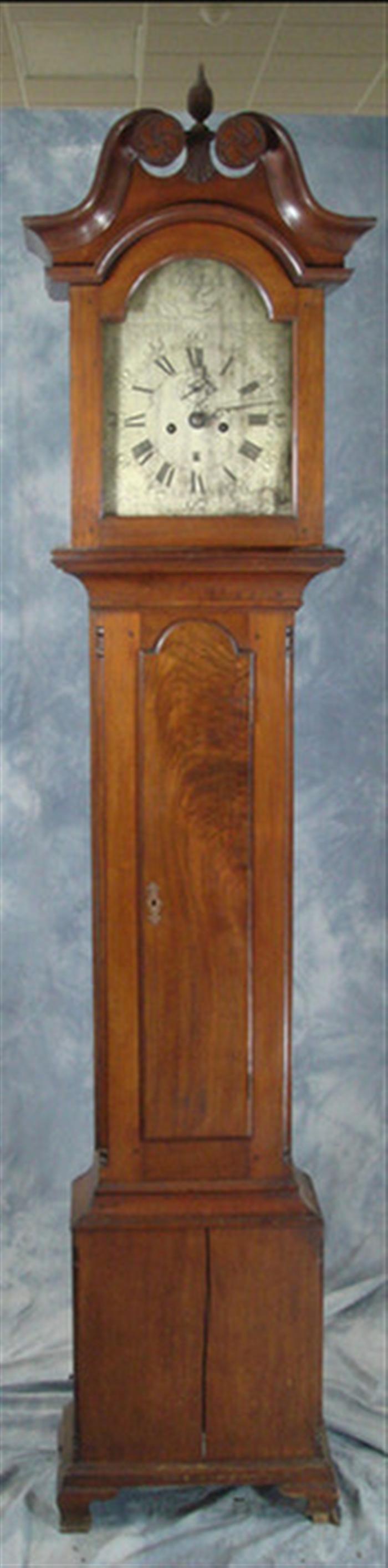 Walnut tall case clock signed 3be3e