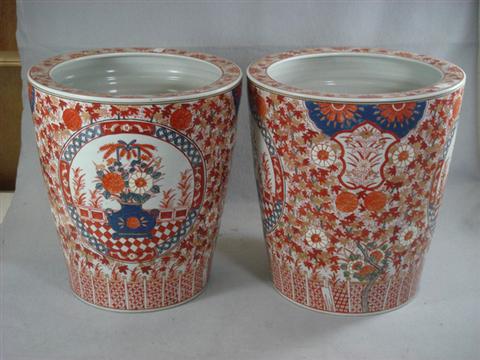 Pr Imari planters signed 14 3 4  3be63