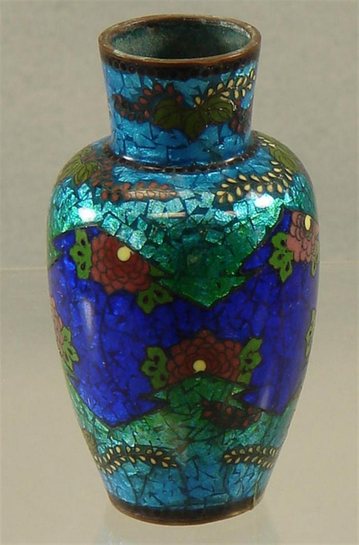 Japanese cloisonne vase with turquoise