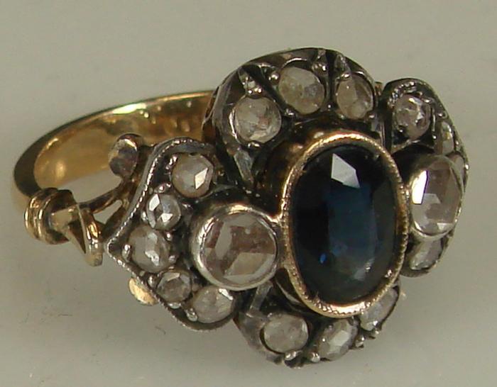 14K Diamond and Sapphire Ring  3c28d