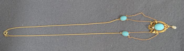 14K yg Dragooned Necklace. "Ribon