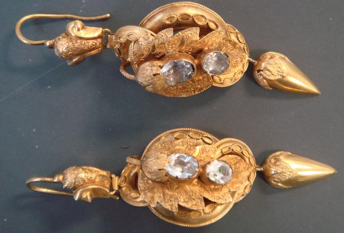 18K yg Etruscan Drop Earrings  3c2da
