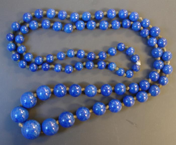 Strand of blue Glass Beads. Continuous