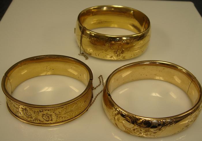 Gold filled Bangle Bracelets Grouping 3c302