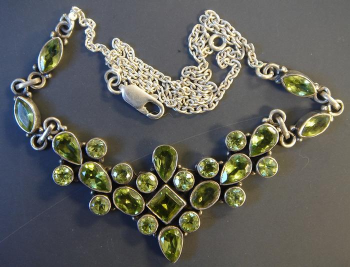 Sterling and Peridot Necklace  3c303