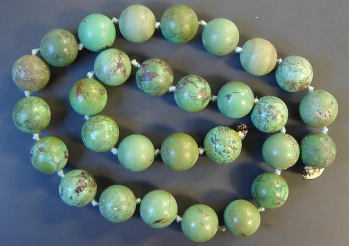 14K yg Turquoise Beaded Necklace  3c306