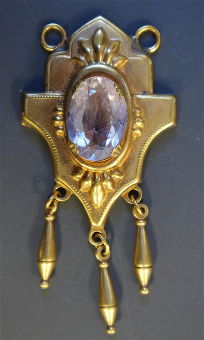 Gold filled Amethyst Pendant Victorian 3c310