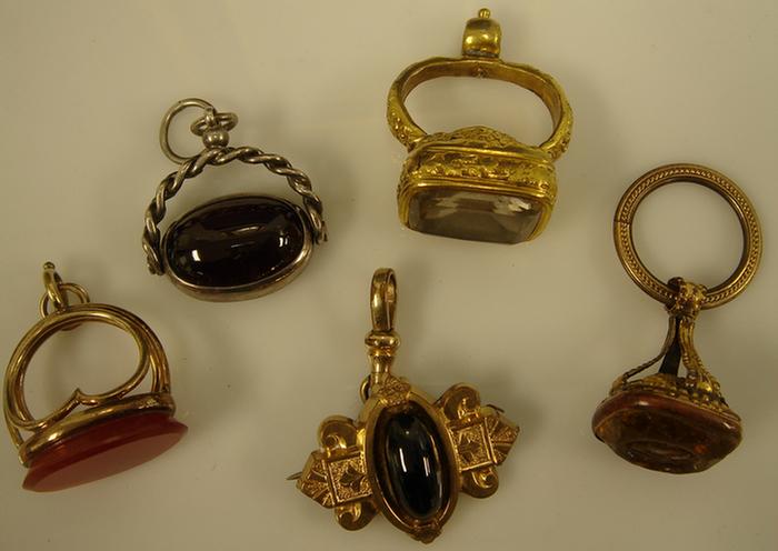 Gold-filled & Silver Fob Lot. Including