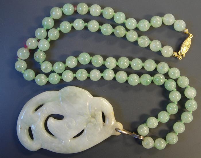 Jade Necklace. 24" strand of 8mm