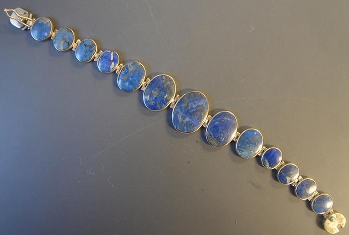 970 Silver and Lapis Bracelet. Silver