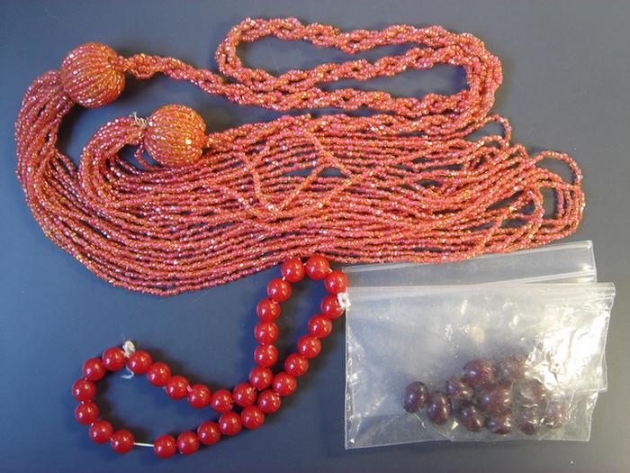 Beaded Necklaces. Including many glass,
