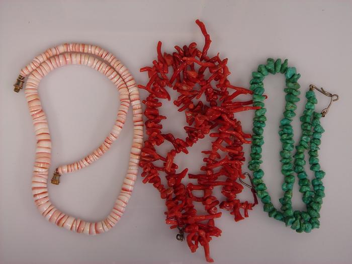 Coral & Turquoise Necklaces. 19"