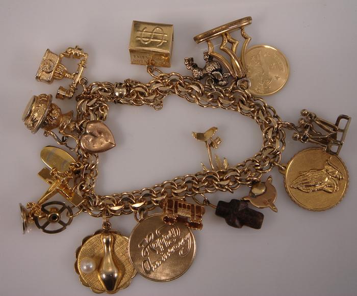 Gold filled Charm Bracelet Double 3c350