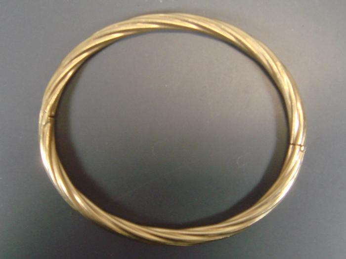 14K YG spiral bengal gold bracelet,