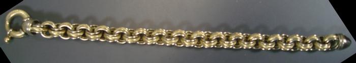 14K YG link bracelet, 7 1/2", 14.4