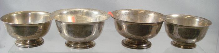 4 sterling silver trophy bowls  3c3ac